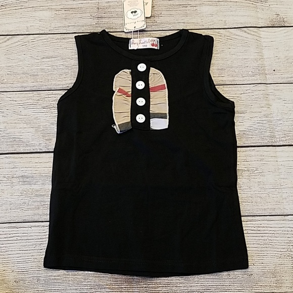 LAST ONE! Cute Toddler Black Shirt Plaid Skirt Set - Picture 4 of 8